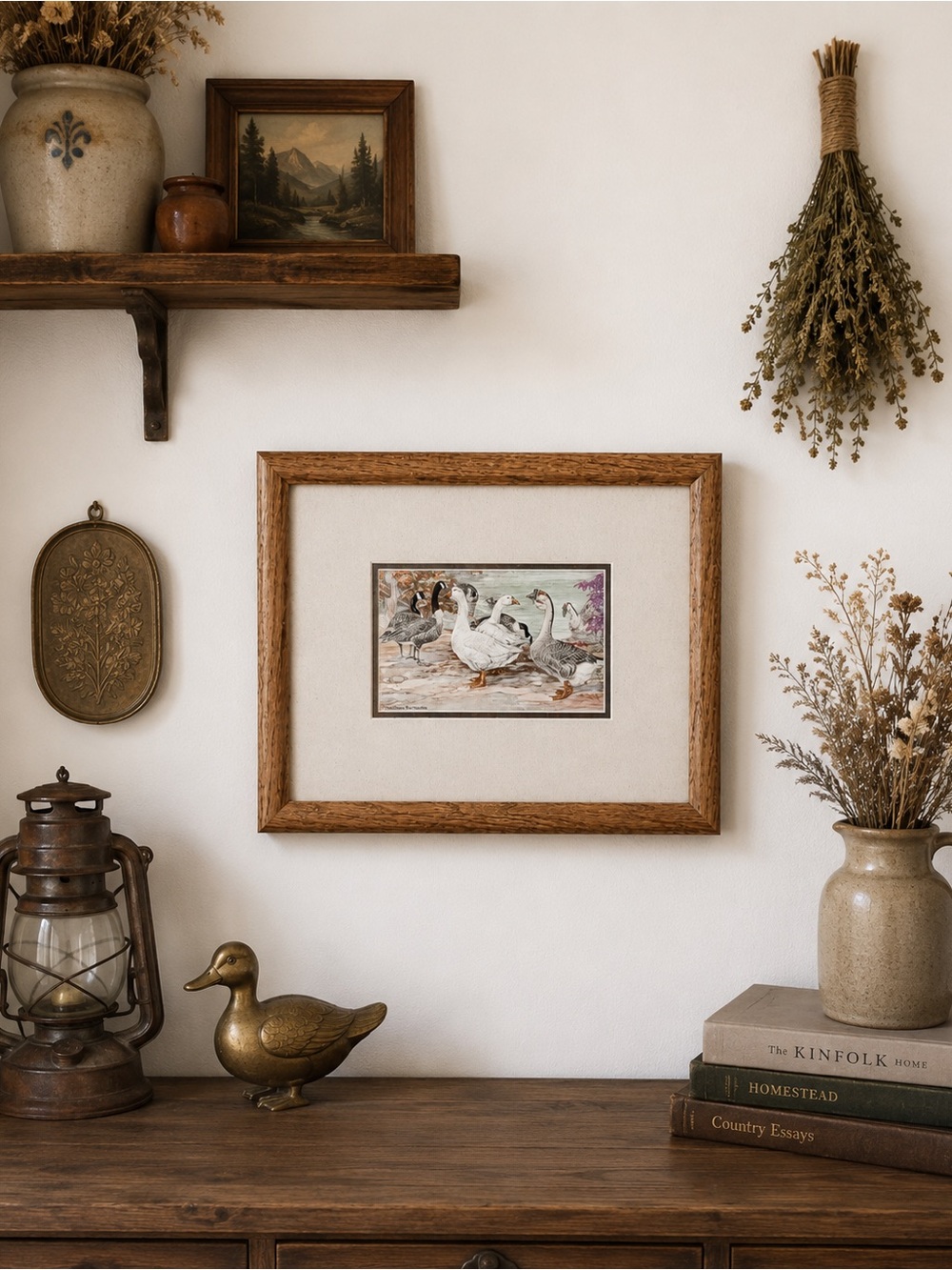 Vintage Framed “Goose” Print by Ava Freeman